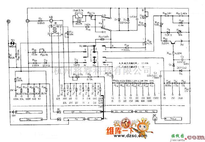 仪器仪表中的MF67万用表电路图  第1张