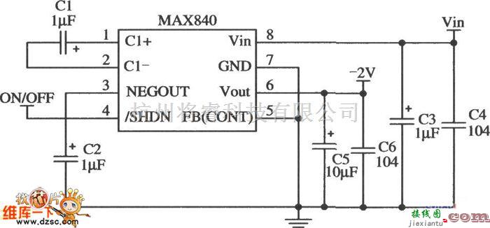 开关稳压电源中的MAX840/MAX843/MAX844开关集成稳压器电路图  第1张