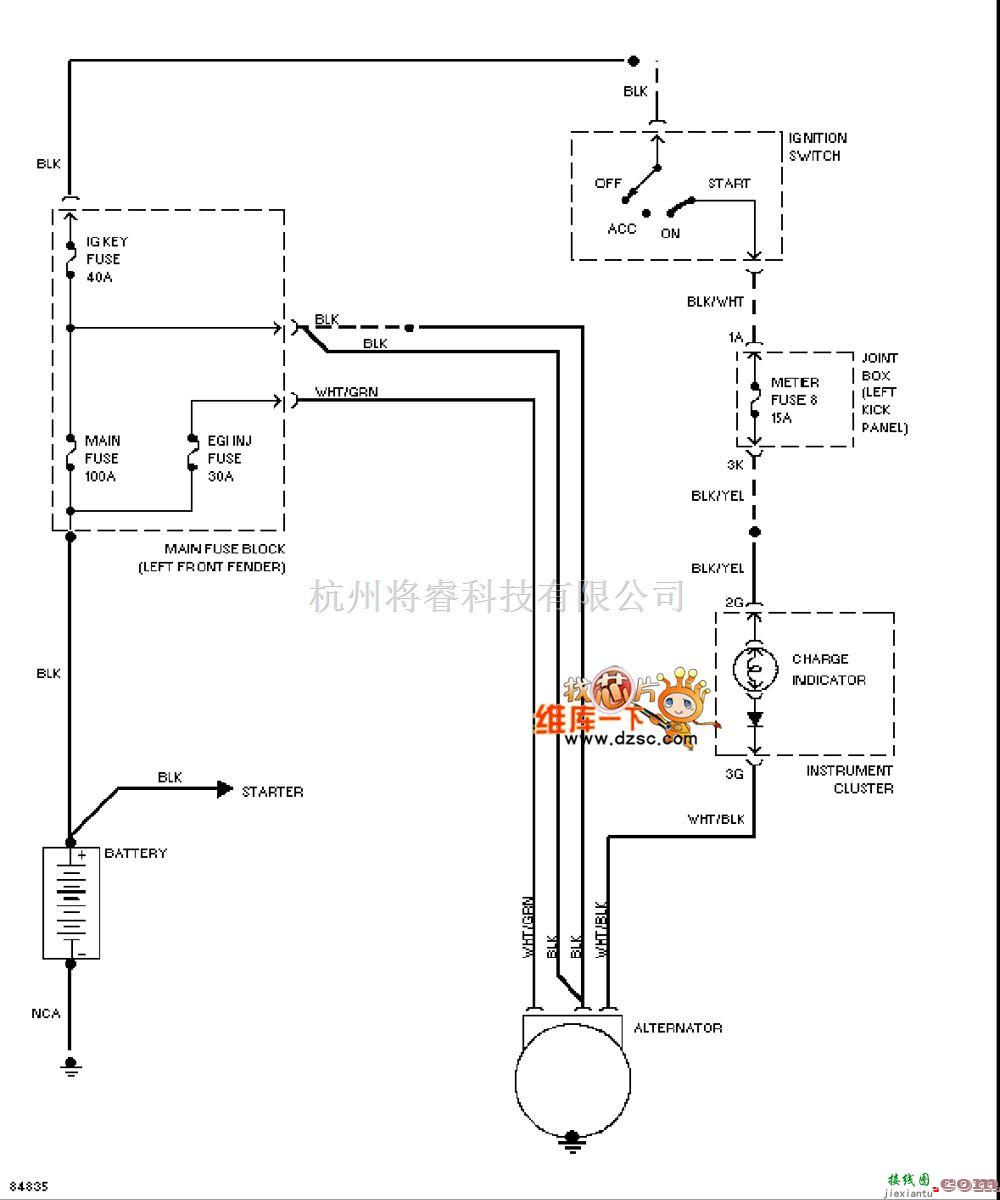 马自达中的马自达 626 充电系统电路图2  第1张