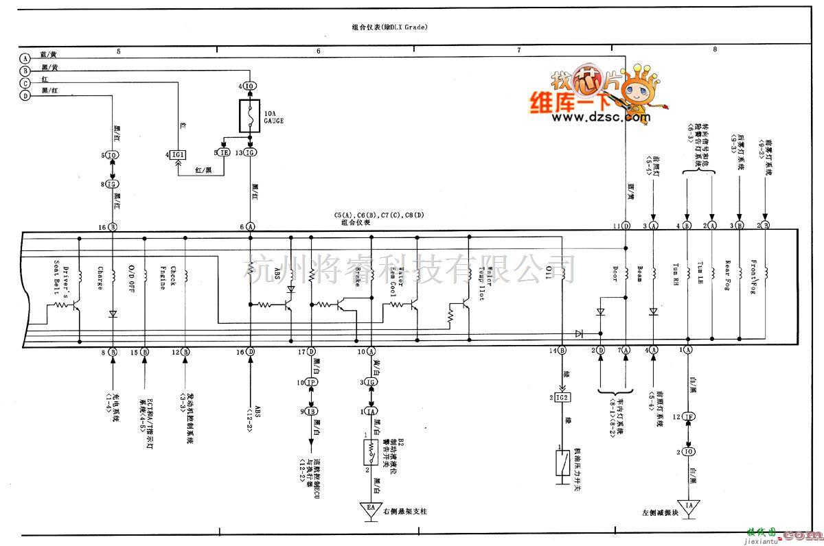 丰田中的天津威驰组合仪表电路图（二）  第1张