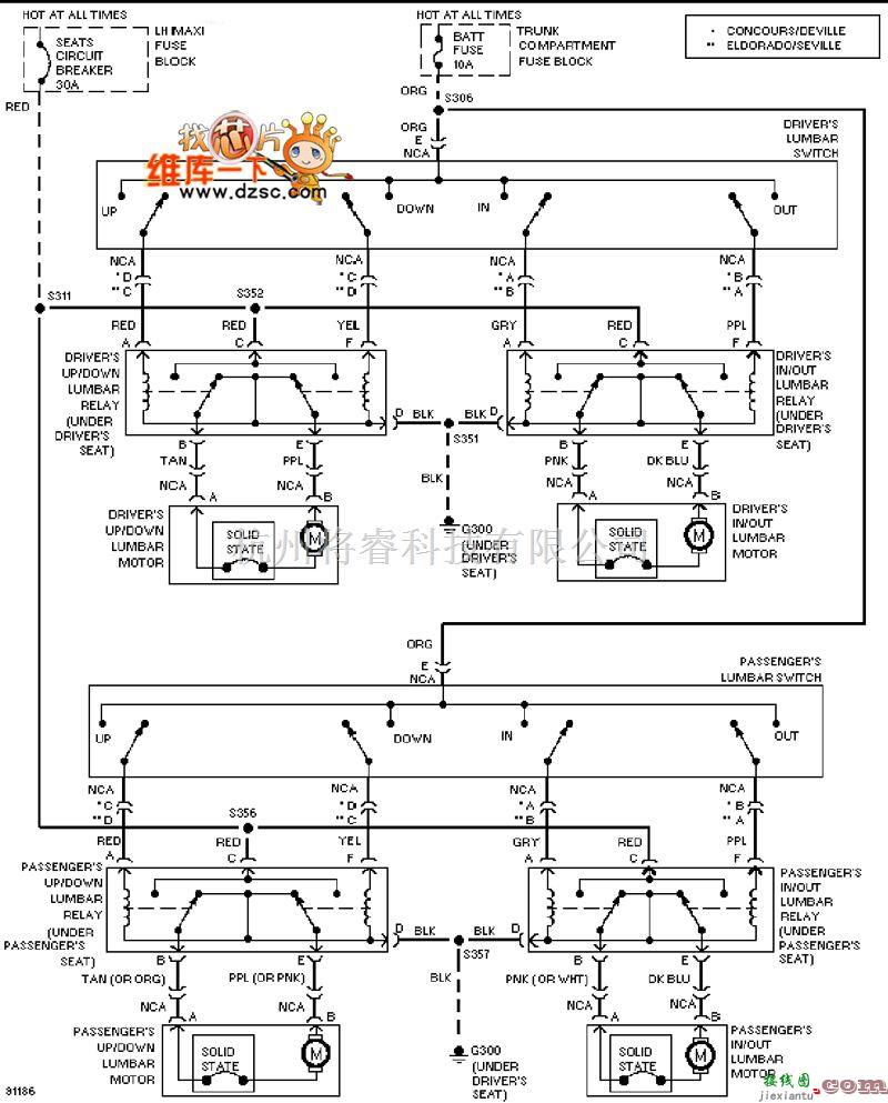 凯迪拉克中的凯迪拉克 deville 氧传感器电路图  第1张