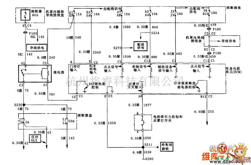 别克中的别克供电、接地、RAP和TCS电路图  第1张