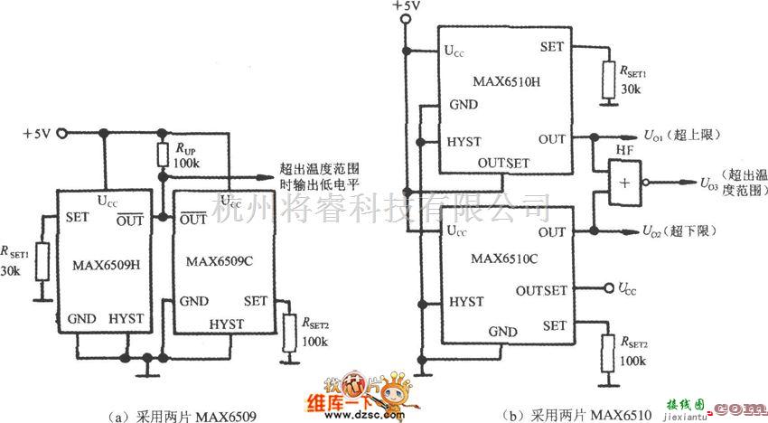 综合电路中的低功耗窗口温度检测电路图  第1张