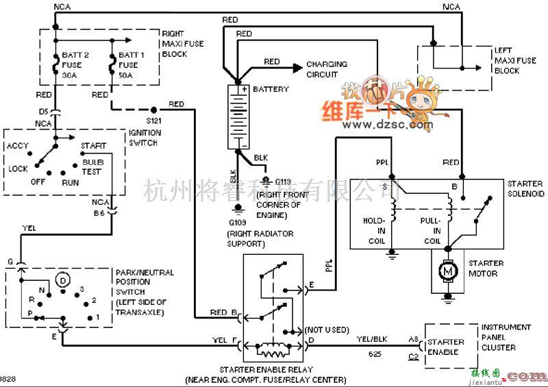 凯迪拉克中的凯迪拉克 deville 起动系统电路图  第1张