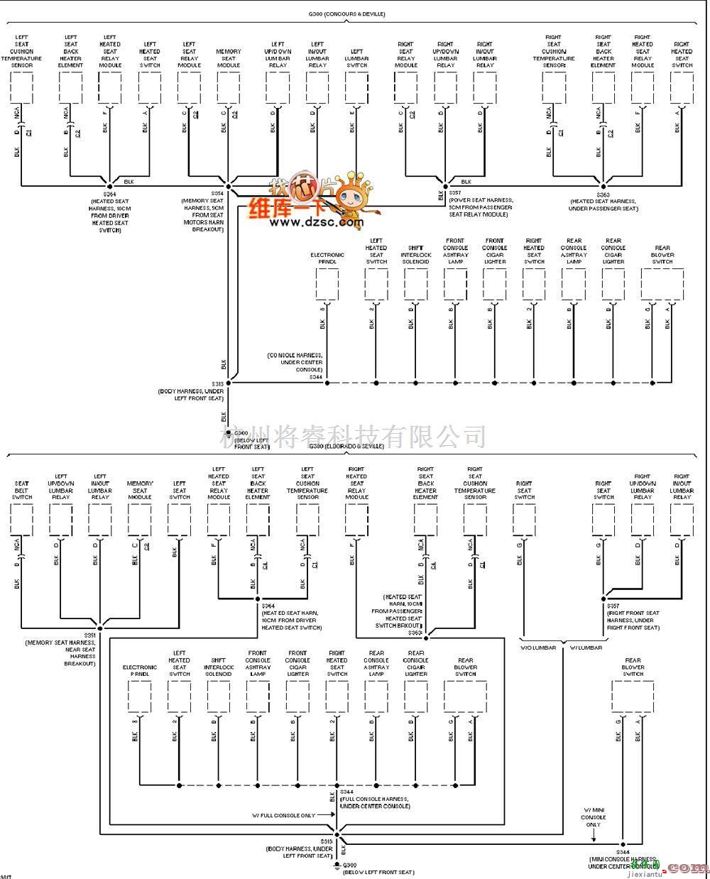 凯迪拉克中的凯迪拉克 deville  搭铁分配电路图3 第1张