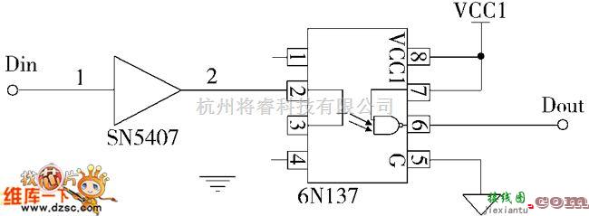 综合电路中的光耦隔离和驱动电路图  第1张