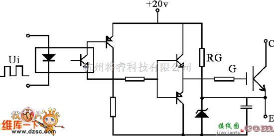 综合电路中的光耦隔离输出驱动电路图  第1张