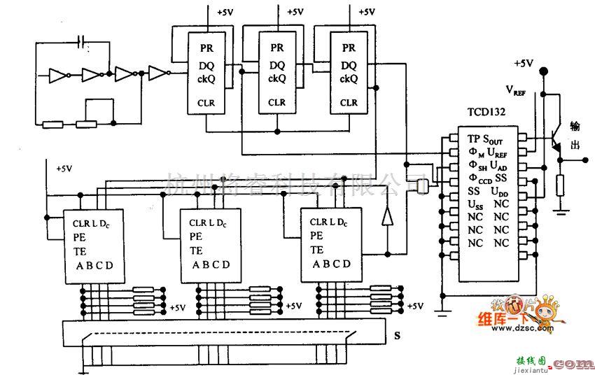 综合电路中的TCD132D驱动电路图  第1张