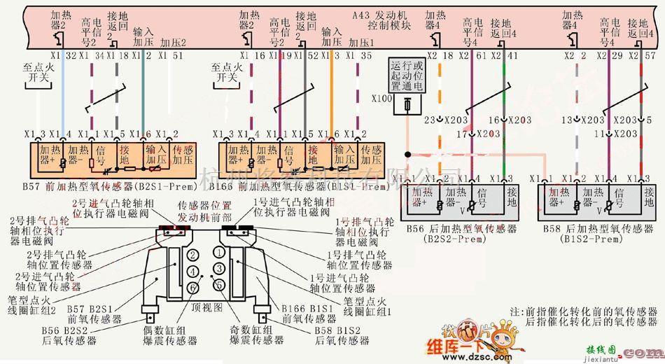 别克中的上海别克荣御V63.6L轿车氧传感器电路图  第1张