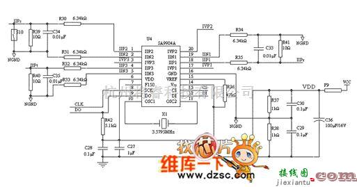 仪器仪表中的SA9904引脚及其外围电路图  第1张