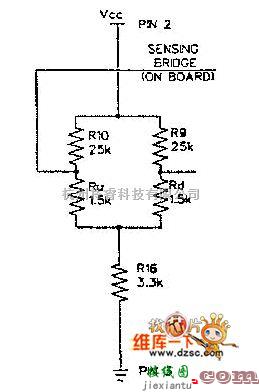 传感器单片系统应用方案中的AWM3000系列气体质量流量传感器内部的双传感电路图  第1张