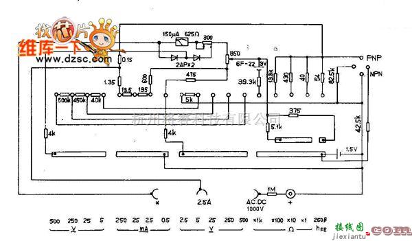 仪器仪表中的MF91万用表电路图  第1张