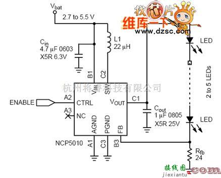 LED电路中的电荷泵和电感LED驱动器电路图  第1张