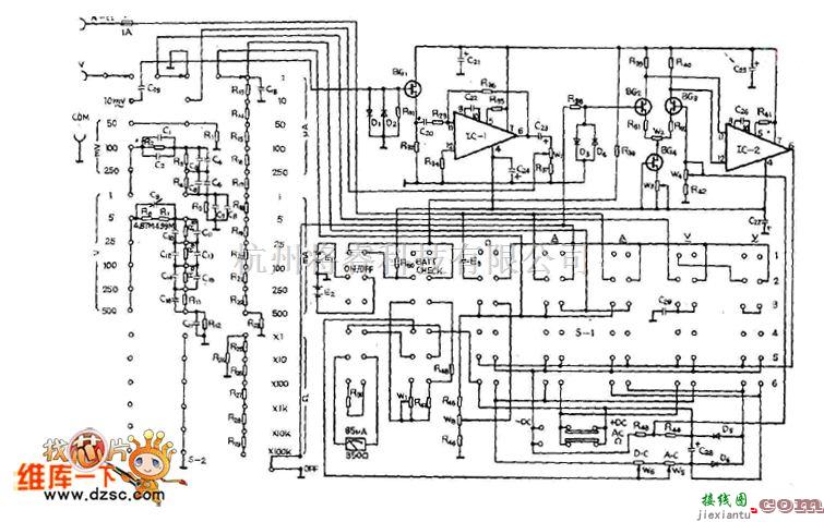 仪器仪表中的MF60万用表电路图  第1张