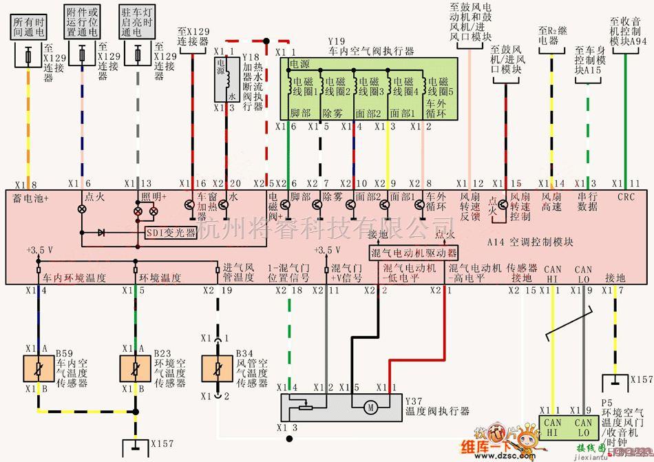 别克中的上海别克荣御V63.6L轿车空调系统电路图(1)  第1张