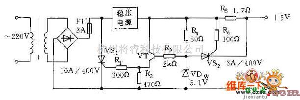 保护电路中的适应任何稳压电源的过压过流保护电路图  第1张