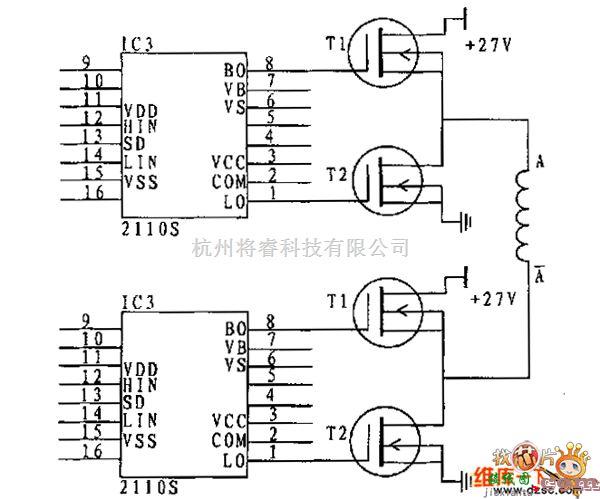 综合电路中的桥式功率驱动电路图  第1张