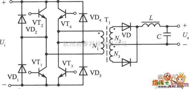 电源电路中的可增大输出功率的全桥式功率变换电路图  第1张