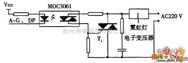 综合电路中的霓虹灯变压器驱动电路图  第1张