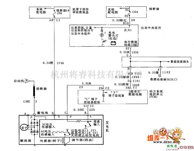 别克中的别克充电系统电路图  第1张