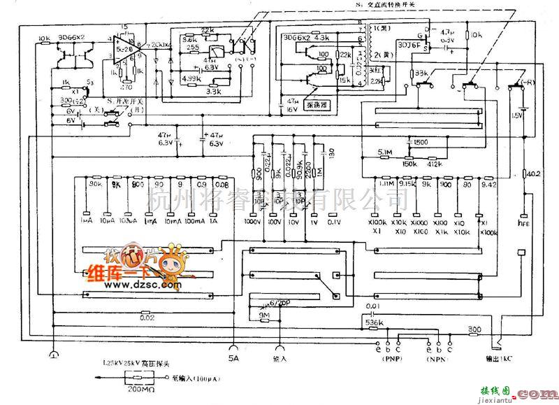 仪器仪表中的MF70万用表电路图  第1张