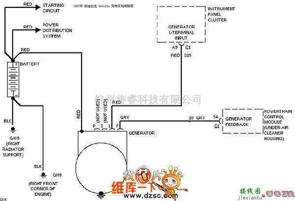 凯迪拉克中的凯迪拉克 deville充电系统电路图  第1张