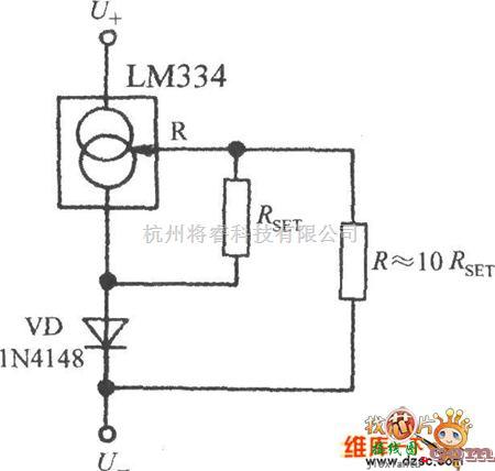 恒流源中的电路简便的接近于零温漂的恒流源电路图  第1张