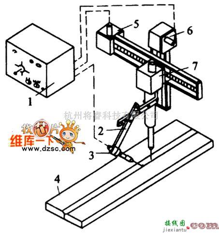 传感器电路中的接触式二维跟踪系统装置电路图  第1张