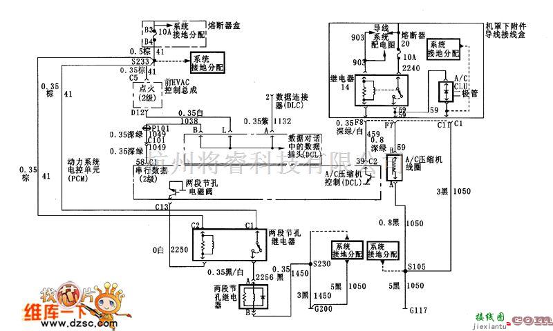 别克中的空调压缩机电路图  第1张