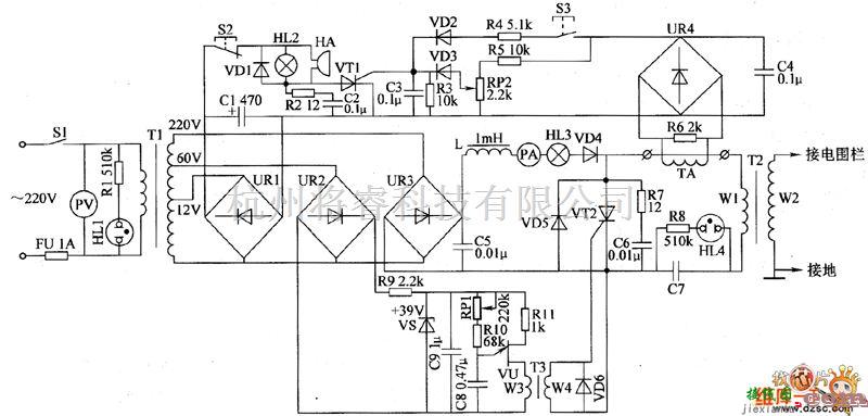 养殖中的电围栏控制电路图九  第1张