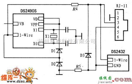 接口电路中的RJ-11桥接电路的原理图  第1张