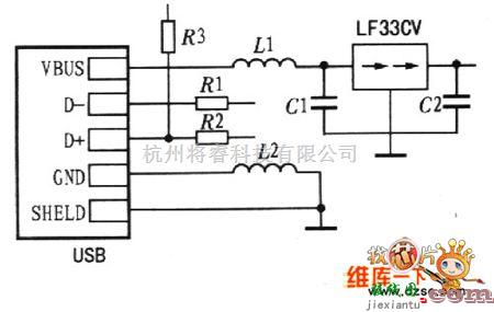 接口电路中的USB接口电路的原理图  第1张