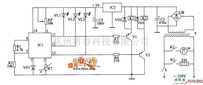 温度/湿度控制[农业]中的温度控制器电路图（十四）  第1张