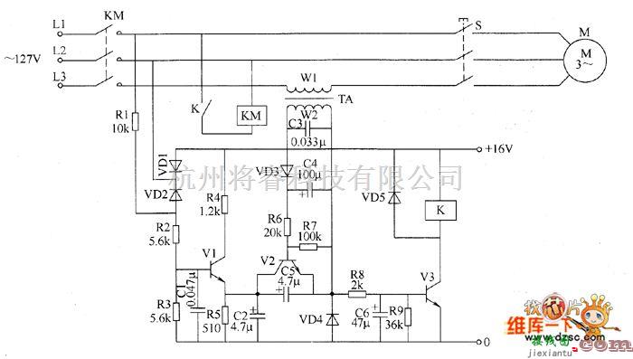 工矿安全电路中的矿用煤电钻安全用电控制器电路图  第1张