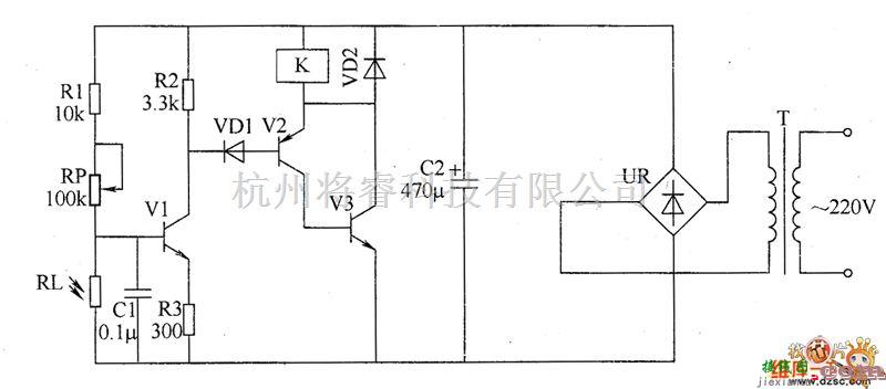 开关电路中的光控安全开关电路图  第1张