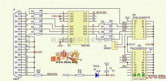 综合电路中的JTAG电缆原理图SDT251电路图  第1张