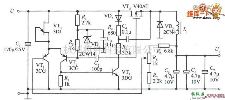 开关稳压电源中的采用VMOS管作为开关器件的稳压电源电路图  第1张