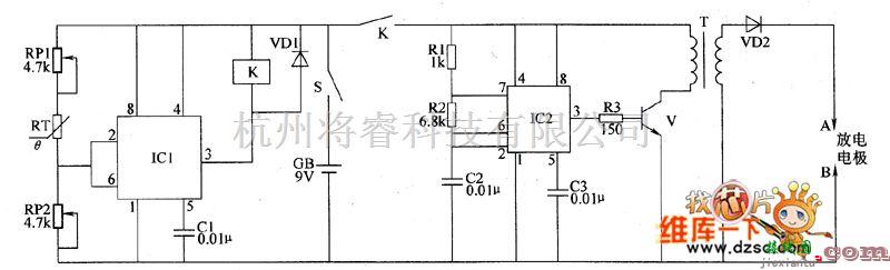 防霜中的农作物自动防霜控制器电路图（－）  第1张