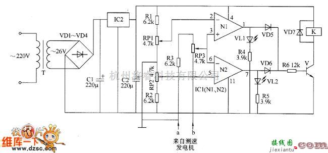 电机控制专区中的升／降机电动机超速控制器电路图  第1张