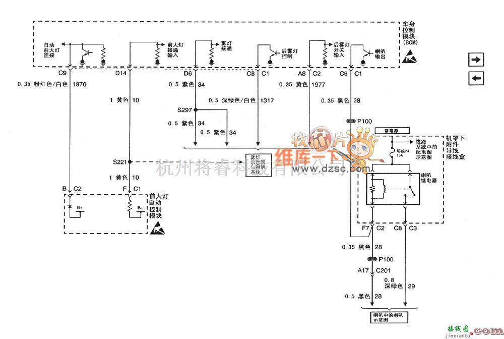 别克中的别克君威（Regal）轿车的车身控制系统电路图二  第1张