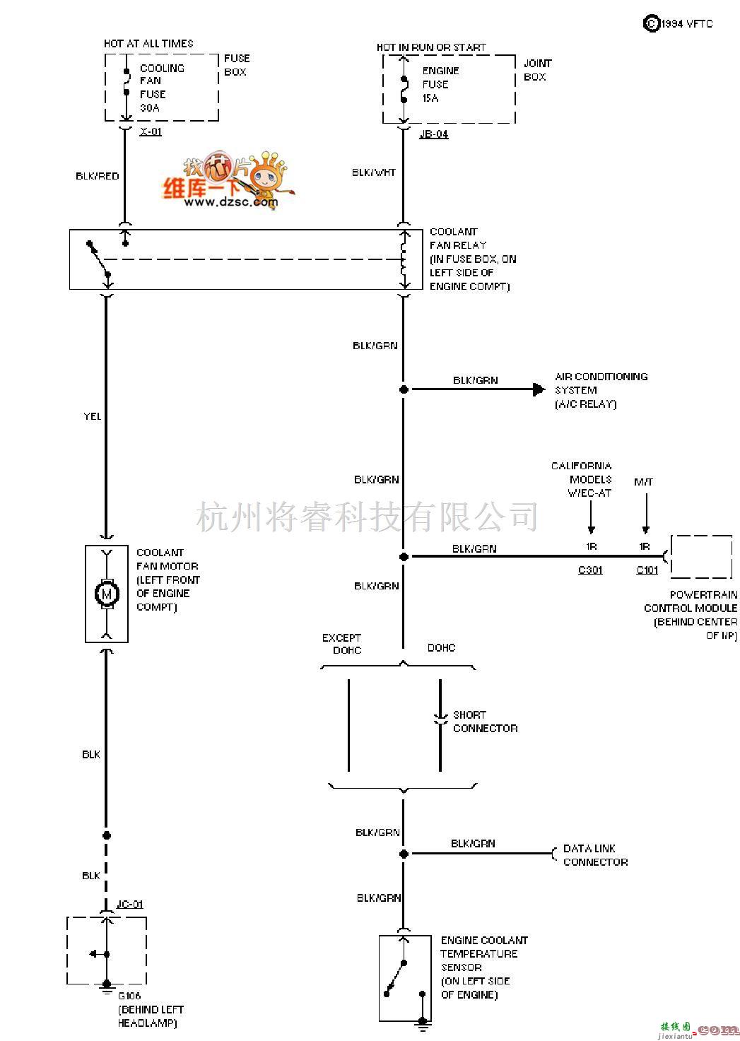 马自达中的马自达散热风扇电路图  第1张