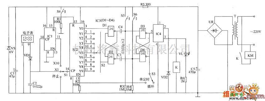定时控制中的定时控制器电路图  第1张