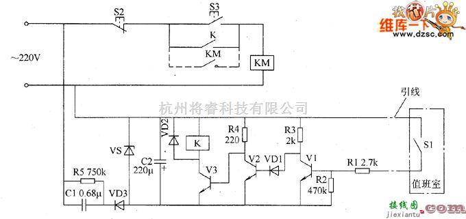 工矿安全电路中的矿井机车远距离控制器电路图  第1张