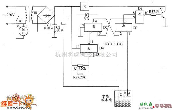 自动控制中的液位自动控制器电路图二  第1张
