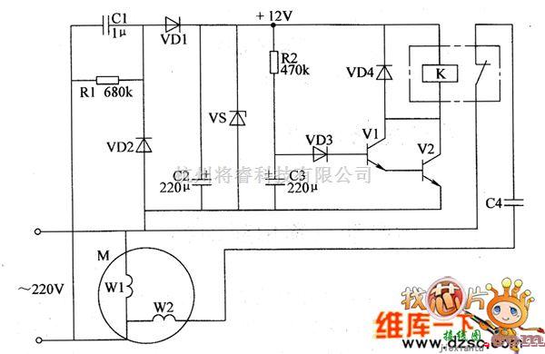 电动机中的电动机离心开关代用电路图（一）  第1张