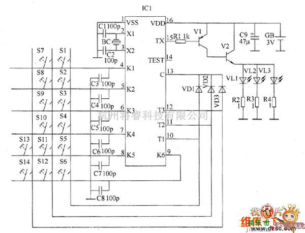 控制电路中的遥控电动葫芦控制电路电路图二  第1张