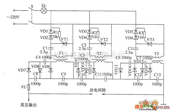 信号产生器中的高压静电发生器电路图二  第1张