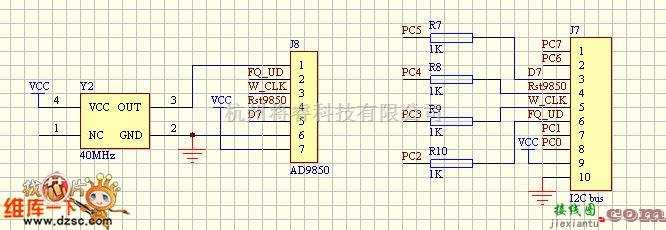 综合电路中的AD9850电路图  第1张