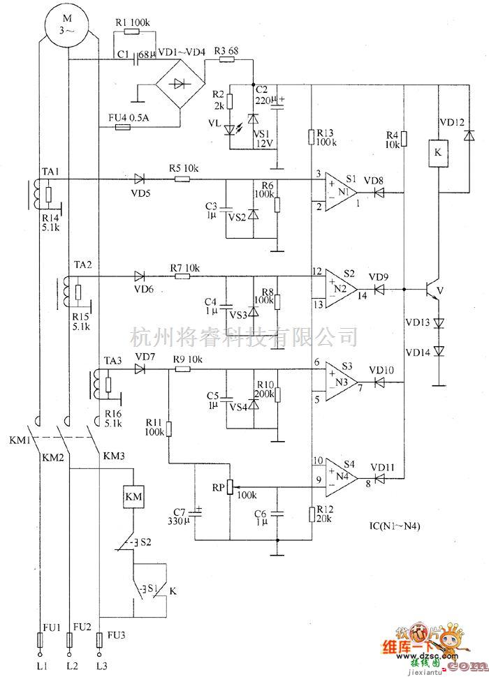 电机控制专区中的电动机保护器电路图一  第1张