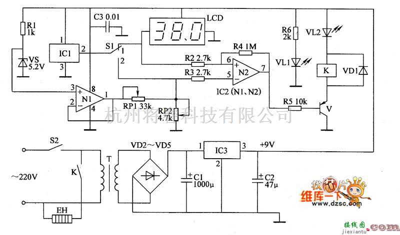 温度/湿度控制[农业]中的温度控制器电路图（九）  第1张